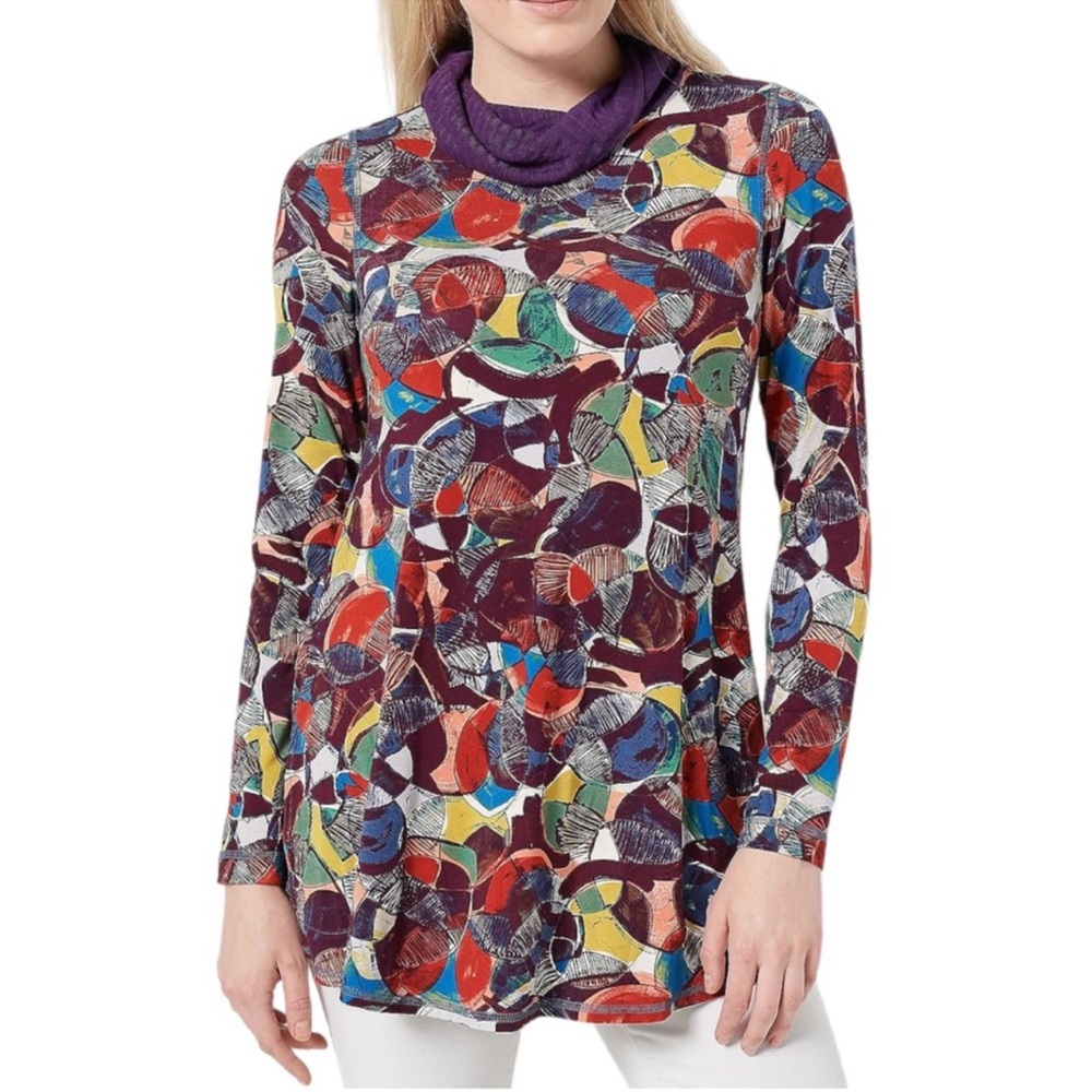 Logo by Lori Goldstein Tunic Cowl Neck Top